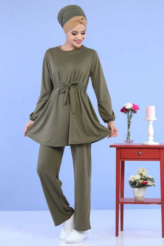 Tunik Pantolon Siyah Haki - 6801