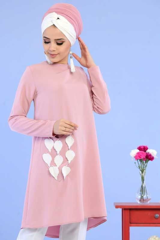 Tunik Pantolon Kombin - Gülkurusu Beyaz 02 0797 Beyaz - 797