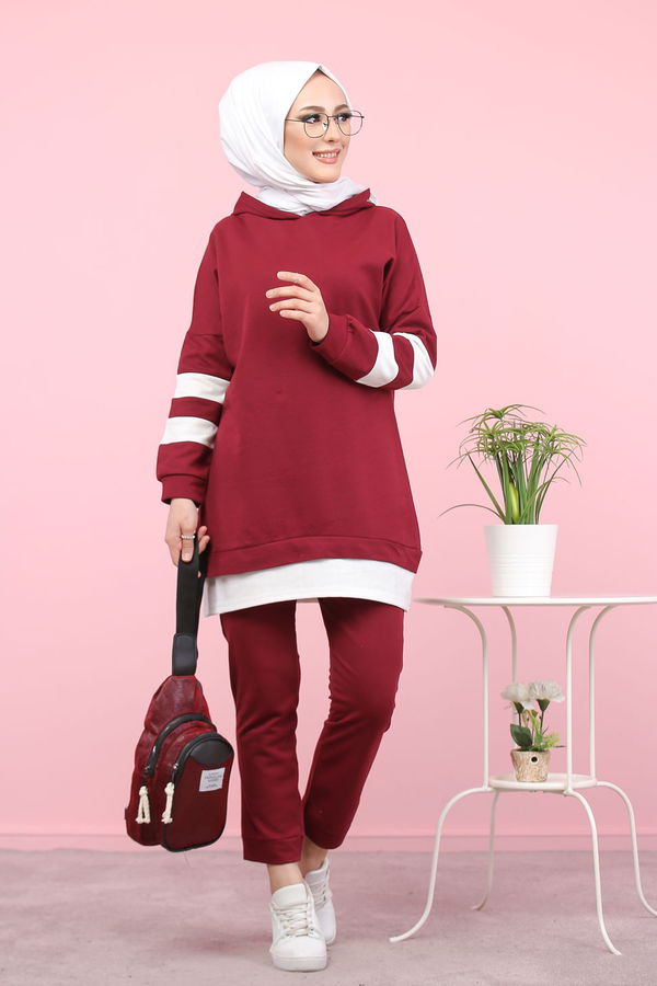 Tunik Pantolon Bordo - 3024
