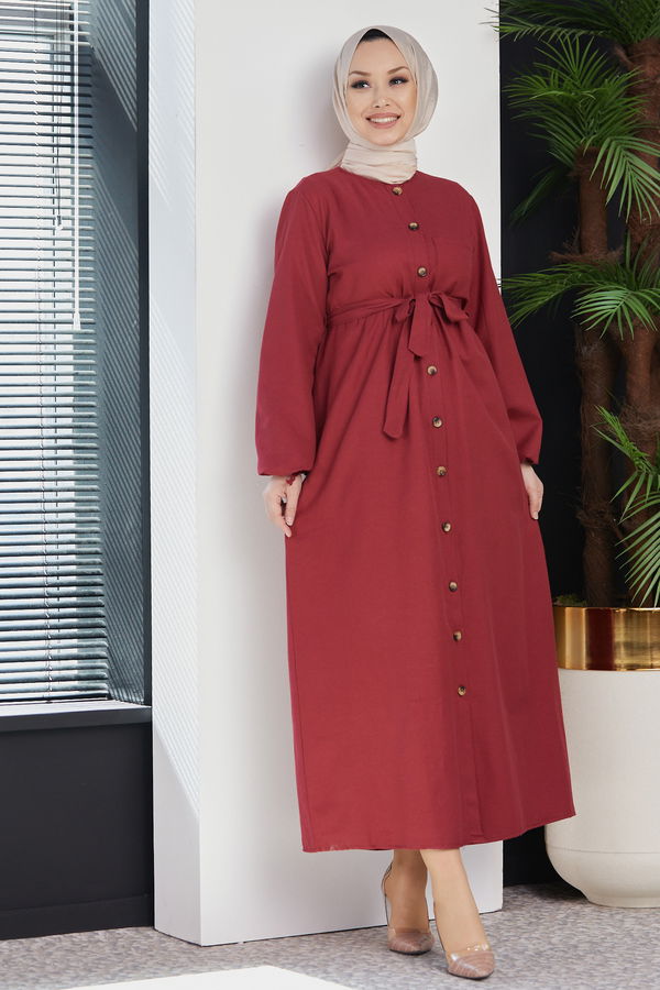 Elbise Bordo - 3558