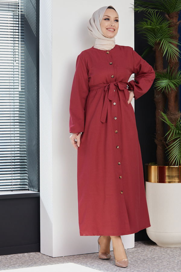 Elbise Bordo - 3558