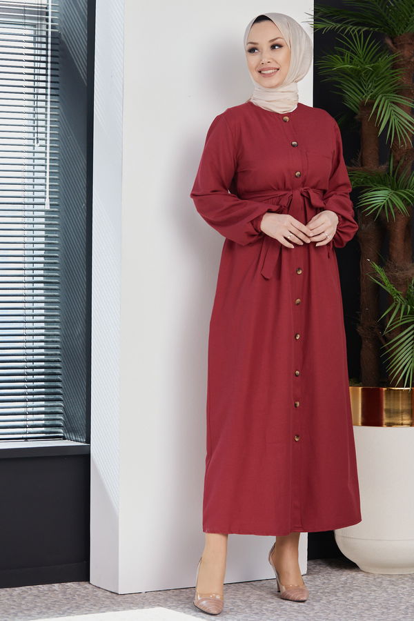 Elbise Bordo - 3558
