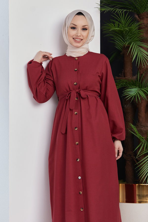 Elbise Bordo - 3558
