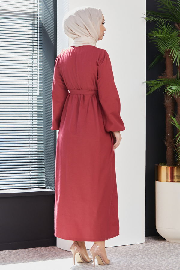 Elbise Bordo - 3558
