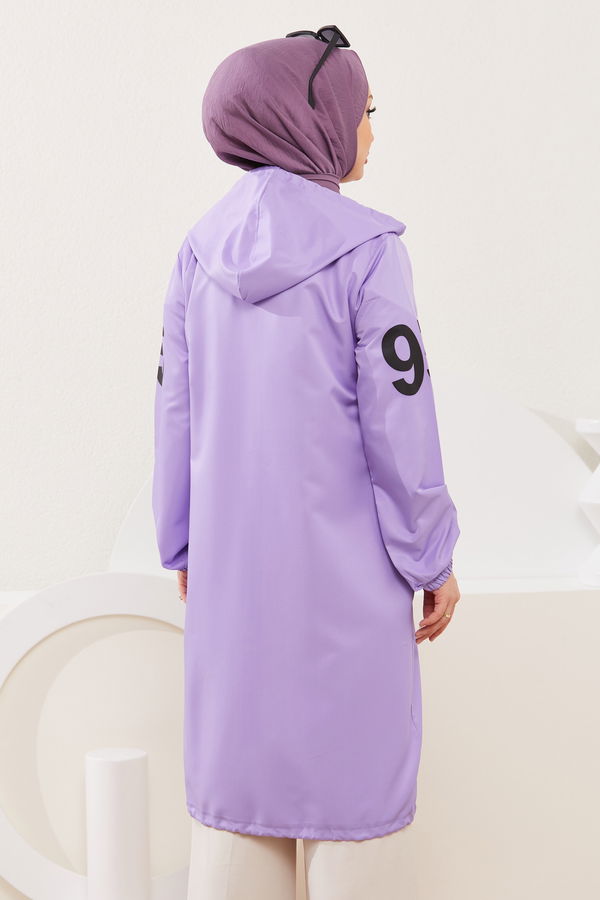 Kapüşonlu Kap Lila - 7087