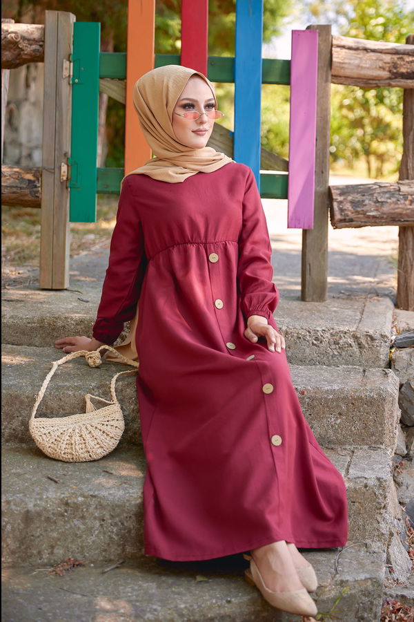 Elbise Bordo - 8369
