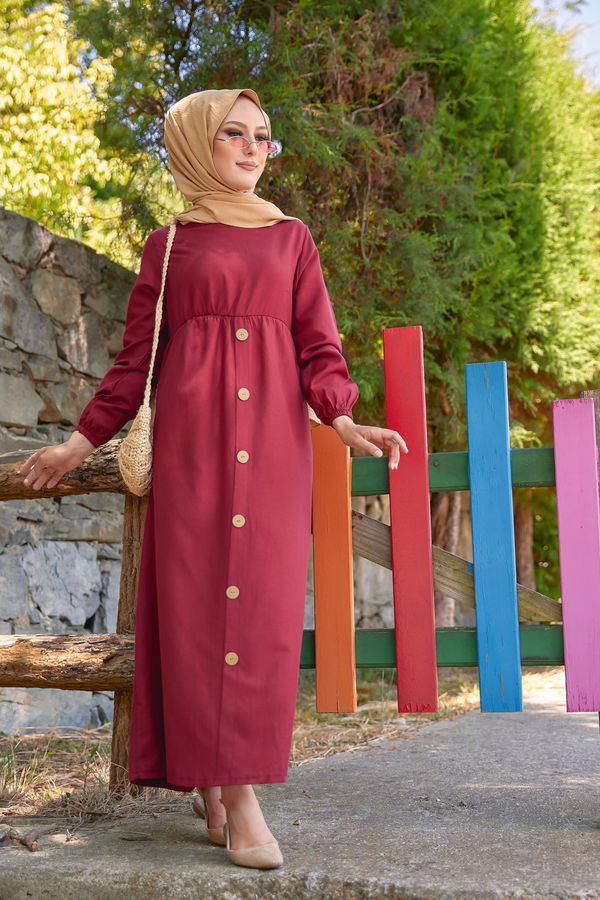 Elbise Bordo - 8369