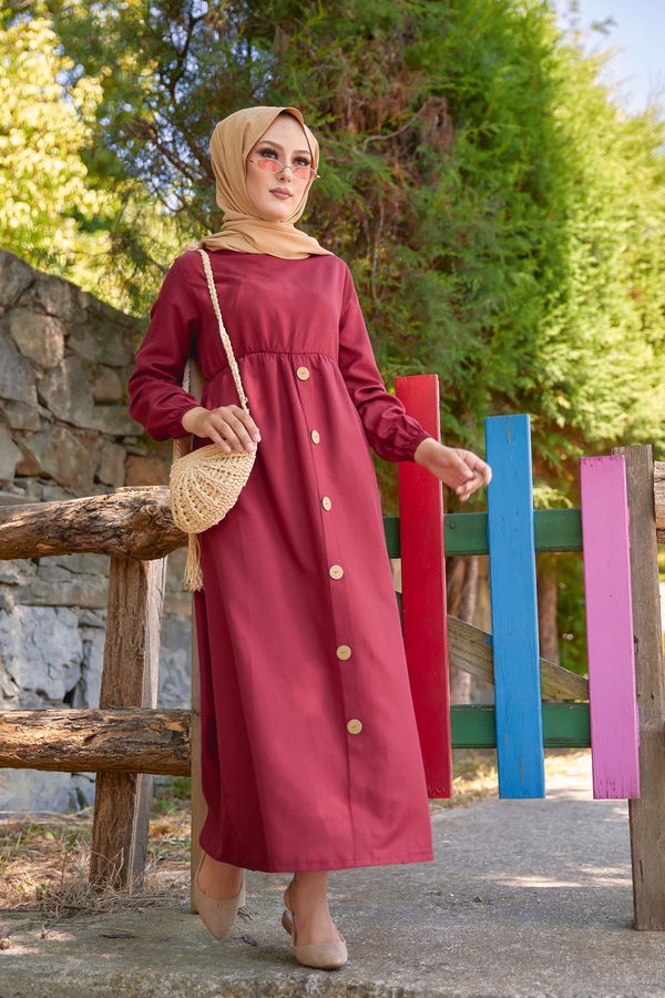 Elbise Bordo - 8369