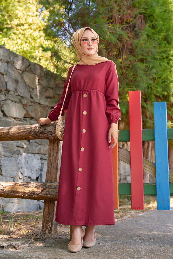 Elbise Bordo - 8369