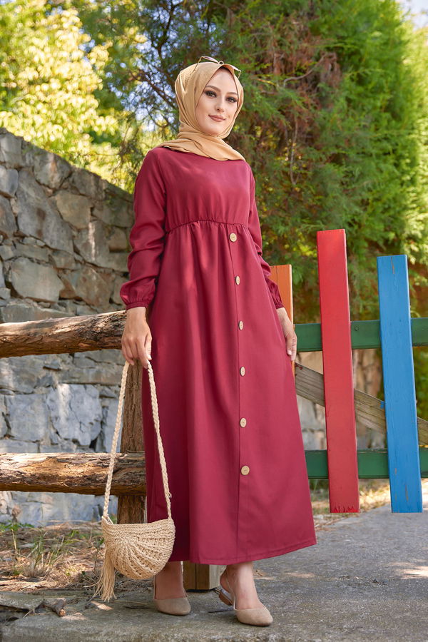 Elbise Bordo - 8369