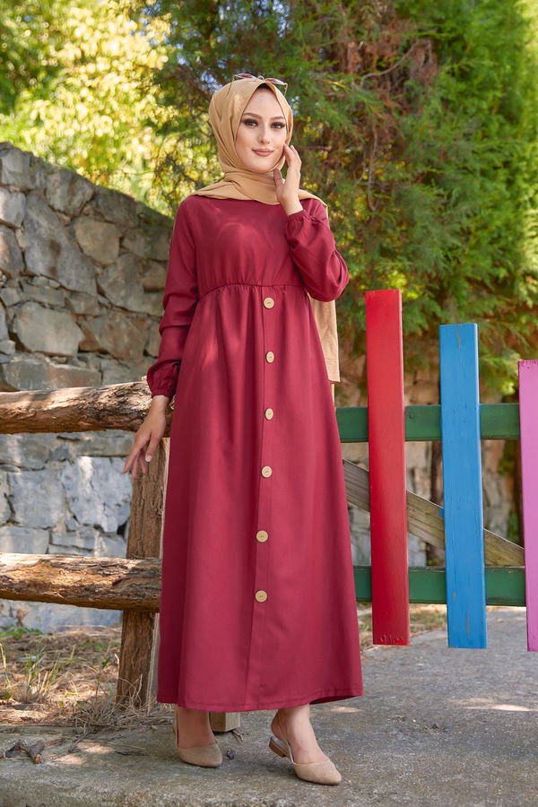 Elbise Bordo - 8369