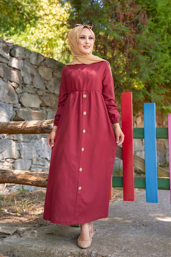 Elbise Bordo - 8369
