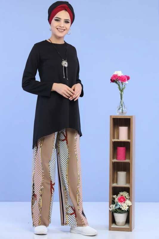 Tunik Pantolon Siyah Pudra - 02 6877 Siyah - 6877 SİYAH