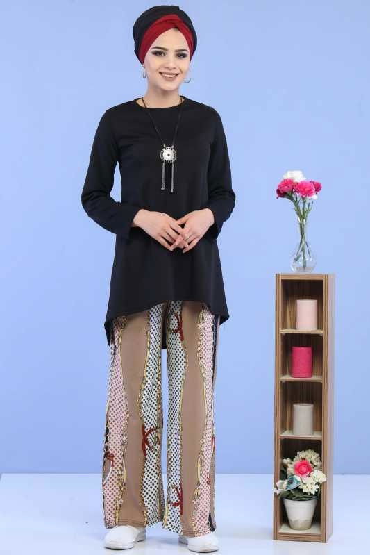 Tunik Pantolon Siyah Pudra - 02 6877 Siyah - 6877 SİYAH