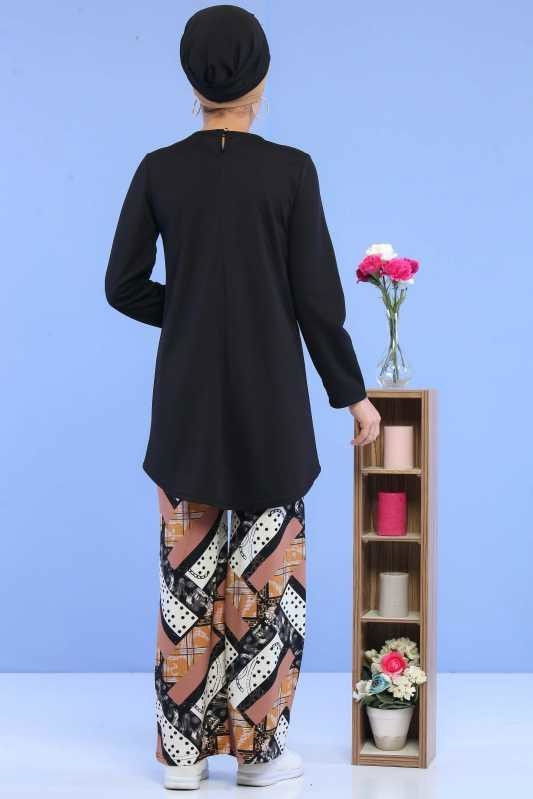 Tunik Pantolon Siyah Vizon - 02 6878 Siyah - 6878