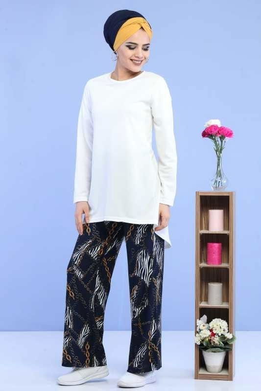 Tunik Pantolon Beyaz - 6883 BEYAZ
