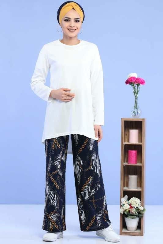 Tunik Pantolon Beyaz - 6883 BEYAZ