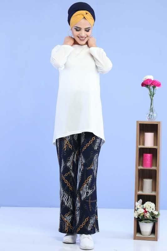 Tunik Pantolon Beyaz - 6883 BEYAZ