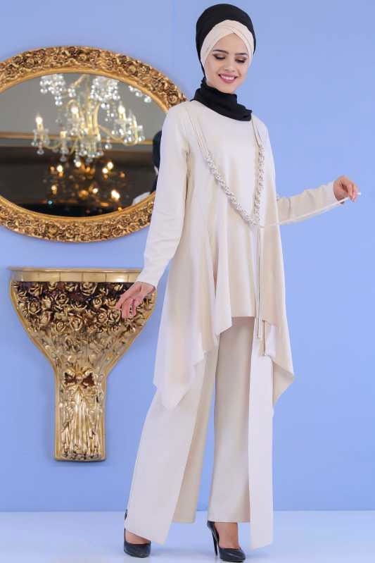 Tunik Pantolon Kombin Bej - 02 0851 Bej - 851 BEJ