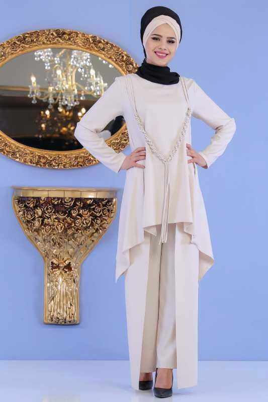 Tunik Pantolon Kombin Bej - 02 0851 Bej - 851 BEJ