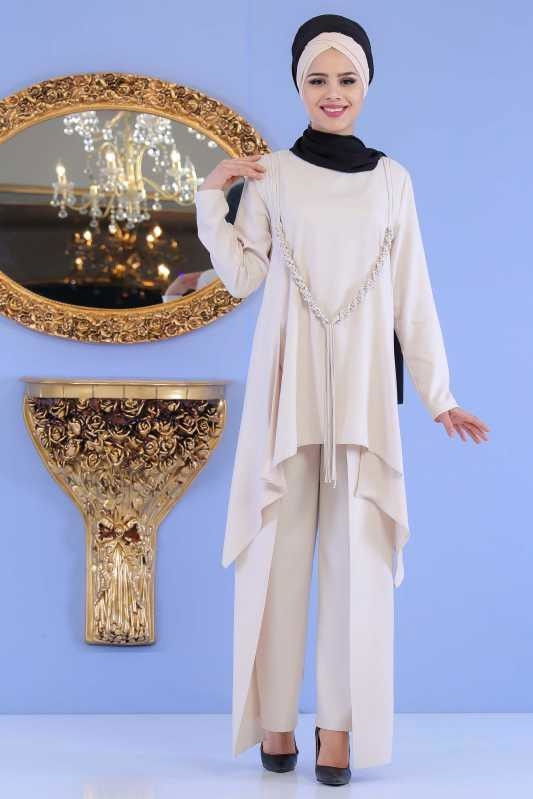 Tunik Pantolon Kombin Bej - 02 0851 Bej - 851 BEJ