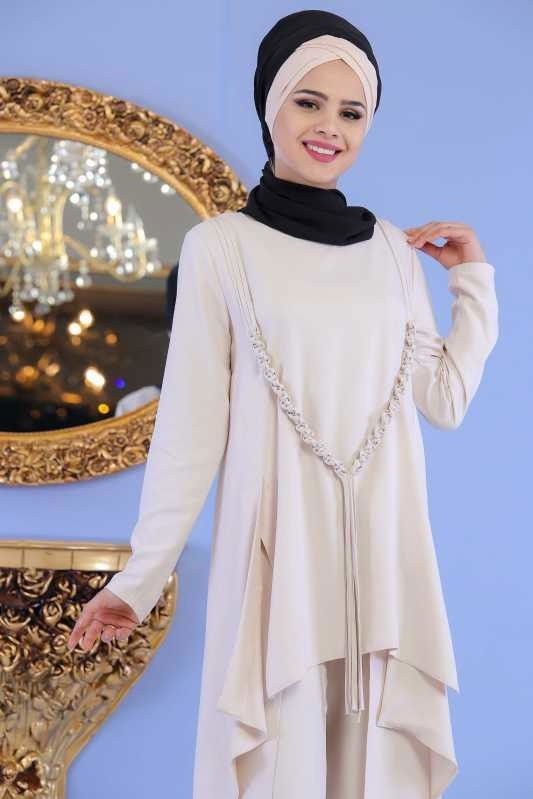 Tunik Pantolon Kombin Bej - 02 0851 Bej - 851 BEJ