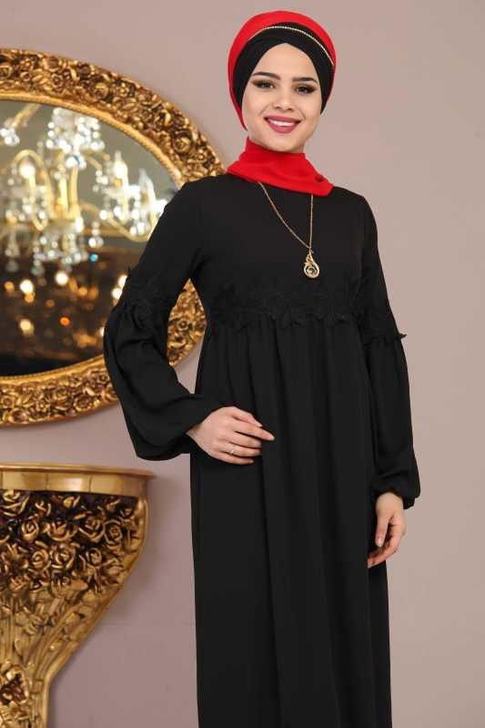 Elbise Siyah Siyah - 1114 SİYAH