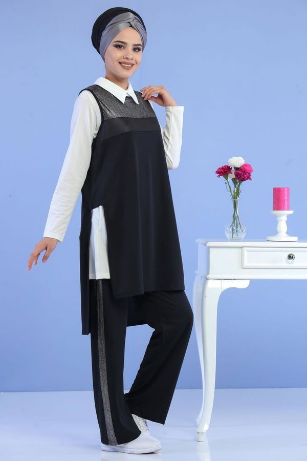 Tunik Jile Pantolon Kombin Siyah - 02 6909 Siyah - 6909 SİYAH