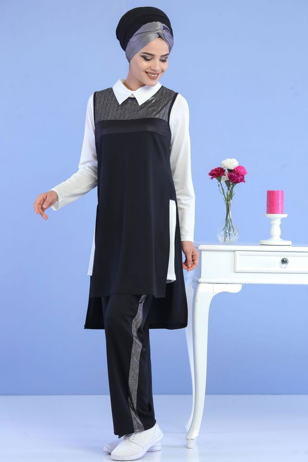 Tunik Jile Pantolon Kombin Siyah - 02 6909 Siyah - 6909 SİYAH