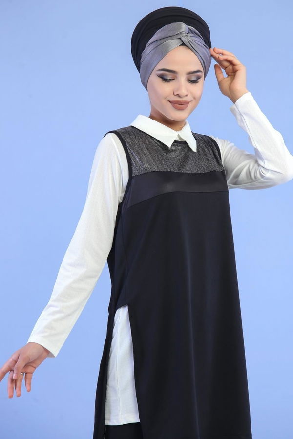 Tunik Jile Pantolon Kombin Siyah - 02 6909 Siyah - 6909 SİYAH