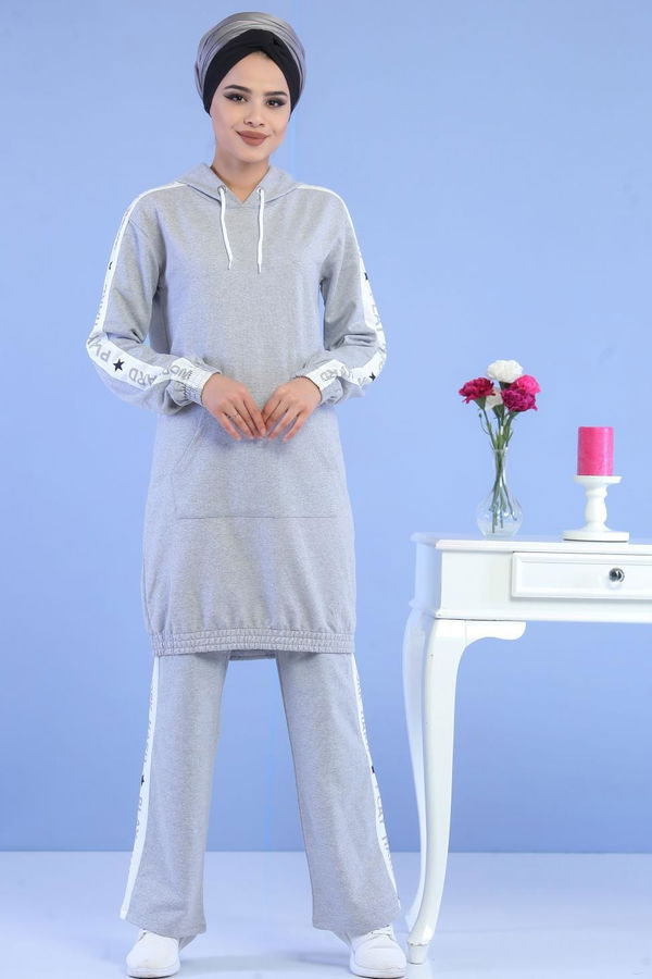 Eşofman Takımı Siyah Gri - 6911 GRİ