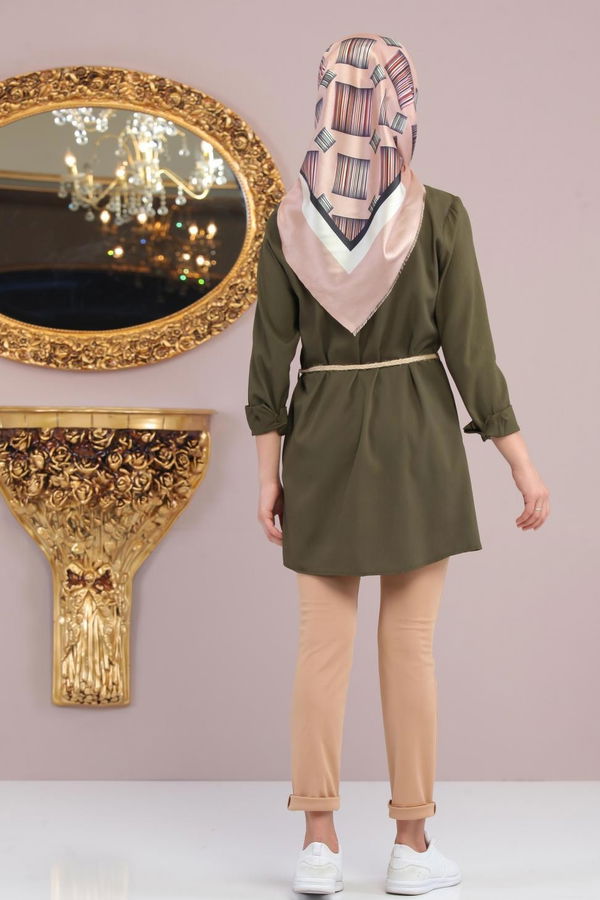 Tunik Pantolon Kemer Siyah 02 1124 Haki - 1124 HAKİ