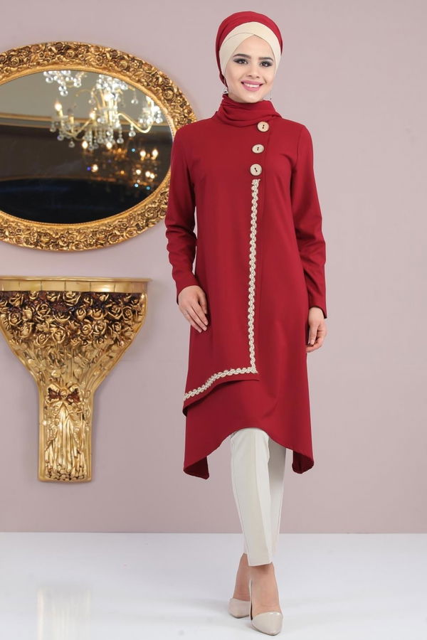 Tunik Pantolon Siyah Bordo - 1137 BORDO