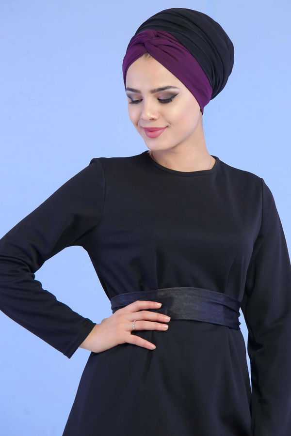 Tunik Pantolon Siyah Mor - 02 6873 Siyah - 6873 SİYAH