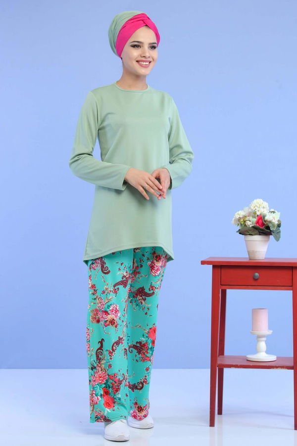 Tunik Pantolon Mint Yeşil - 6933 YEŞİL