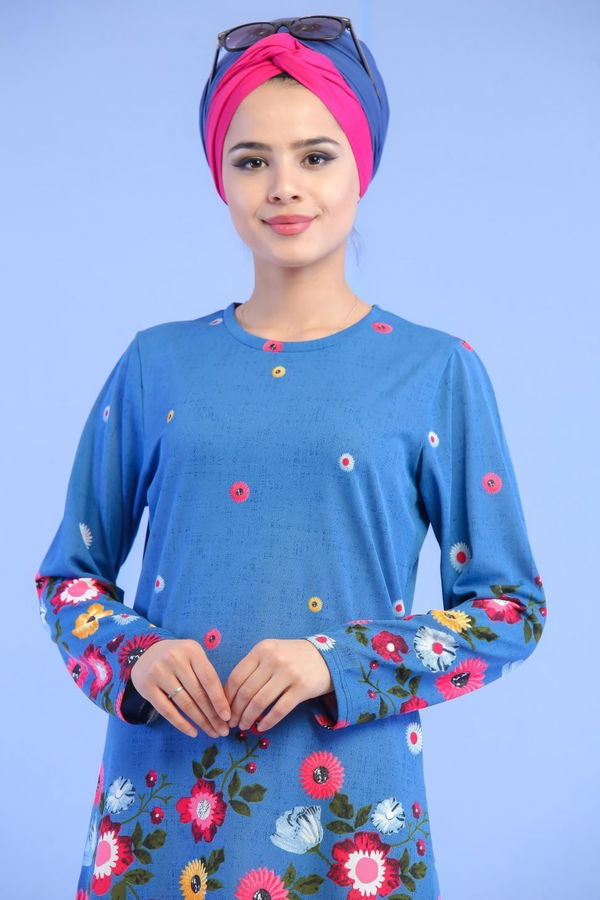 Tunik Pantolon Kombin Mavi - 02 6968 Mavi - 6968 MAVİ