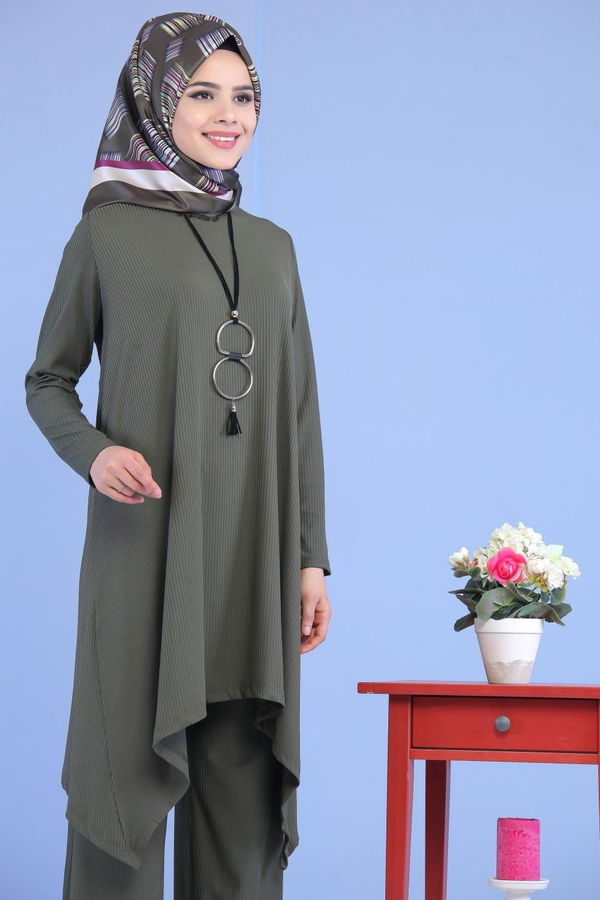 Tunik Pantolon Siyah Haki - 6972 HAKİ