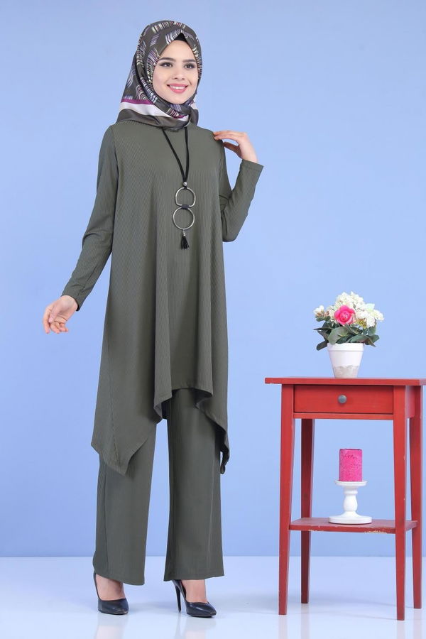 Tunik Pantolon Siyah Haki - 6972 HAKİ