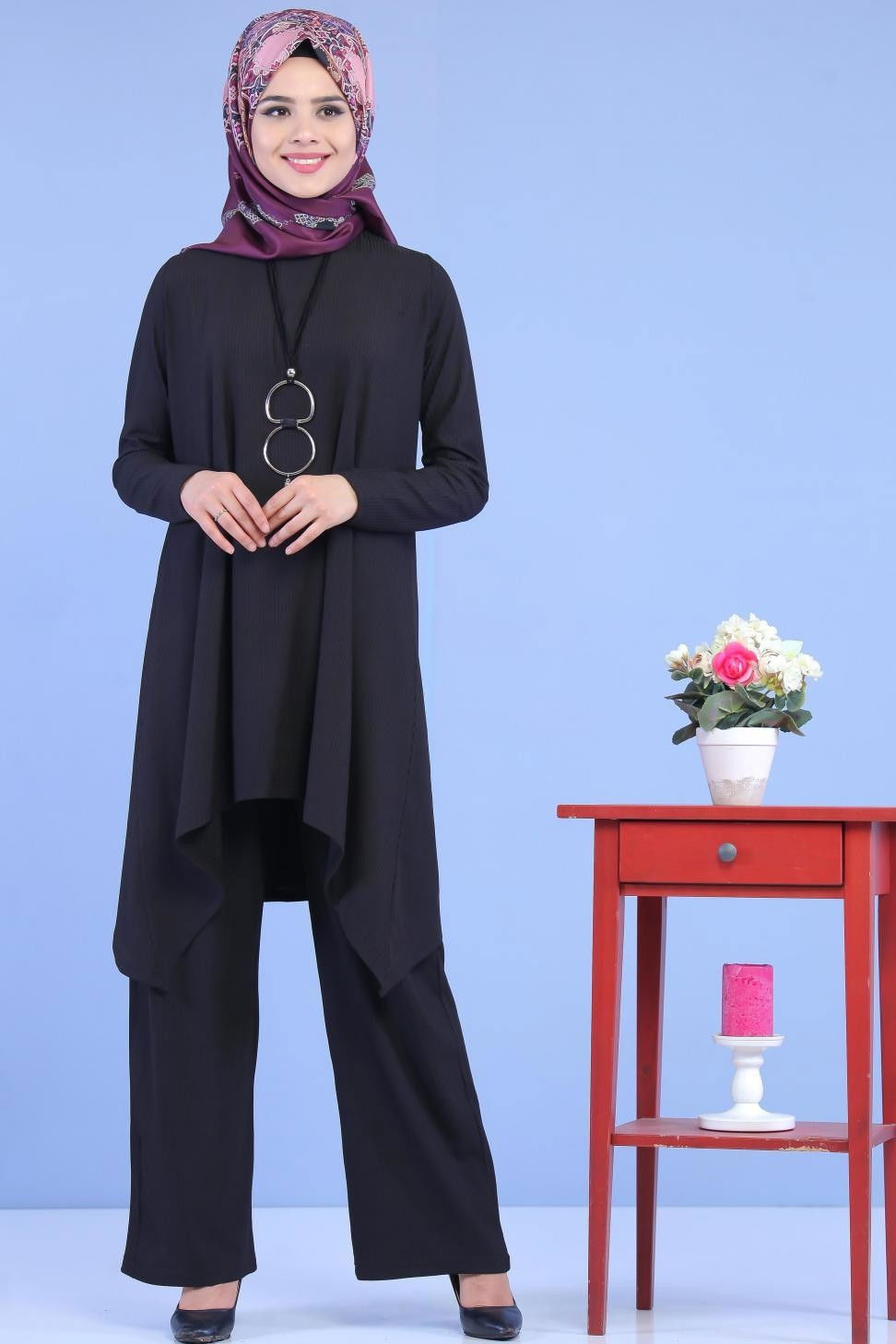 Tunik Pantolon Siyah Siyah - 6972