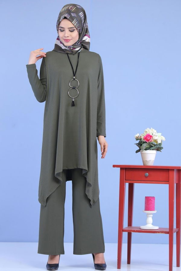 Tunik Pantolon Siyah Haki - 6972 HAKİ