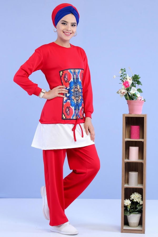 Tunik Pantolon Bordo - 02 7015 Bordo - 7015