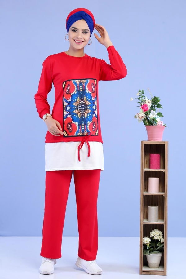 Tunik Pantolon Bordo - 02 7015 Bordo - 7015
