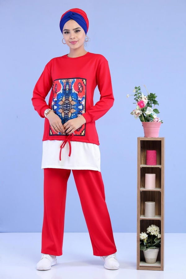 Tunik Pantolon Bordo - 02 7015 Bordo - 7015