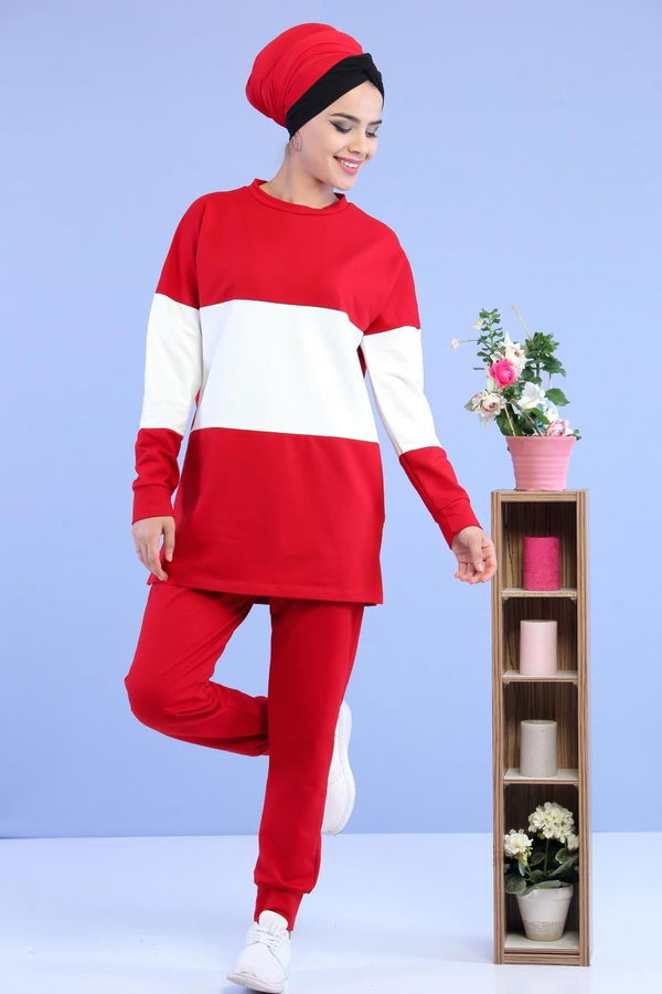 Tunik Pantolon Siyah Kırmızı - 6890