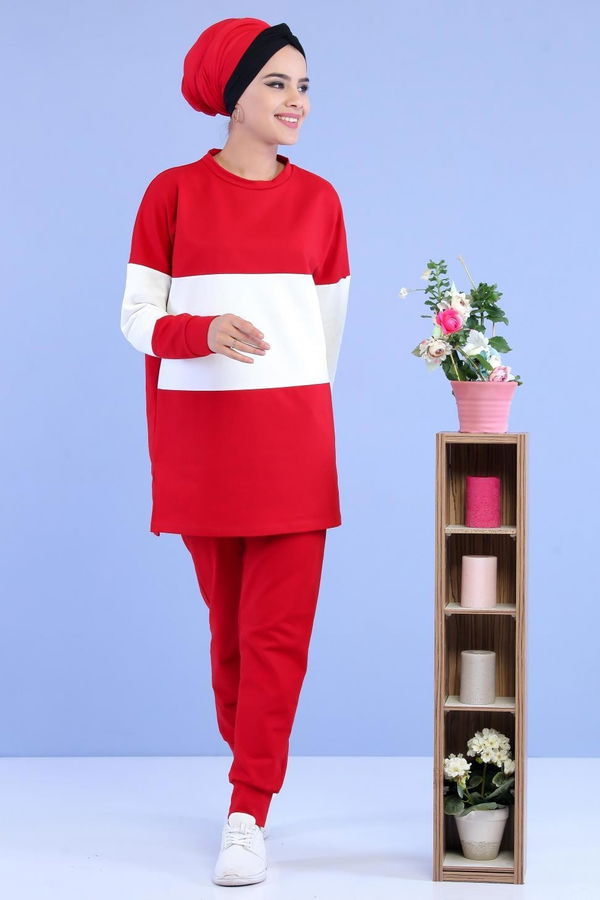 Tunik Pantolon Siyah Kırmızı - 6890