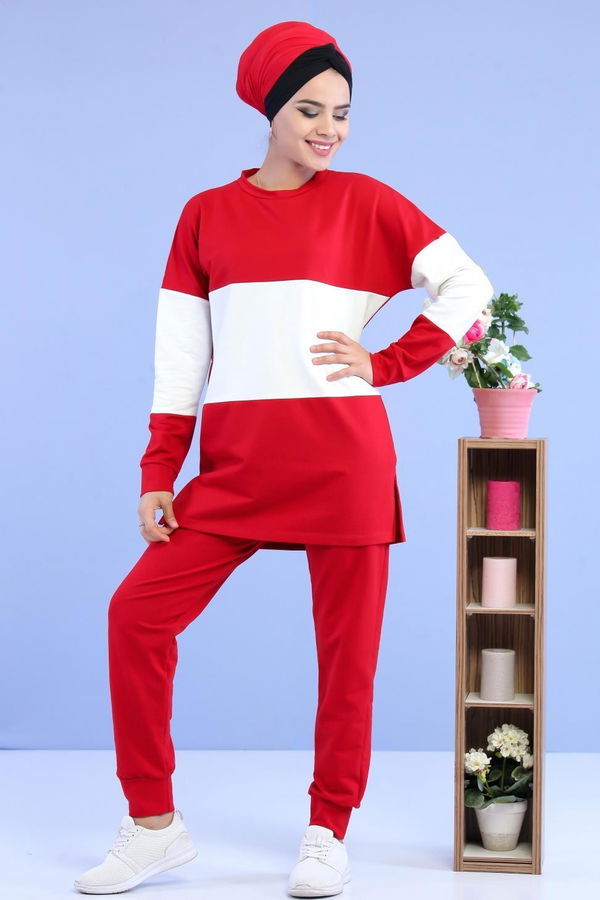 Tunik Pantolon Siyah Kırmızı - 6890
