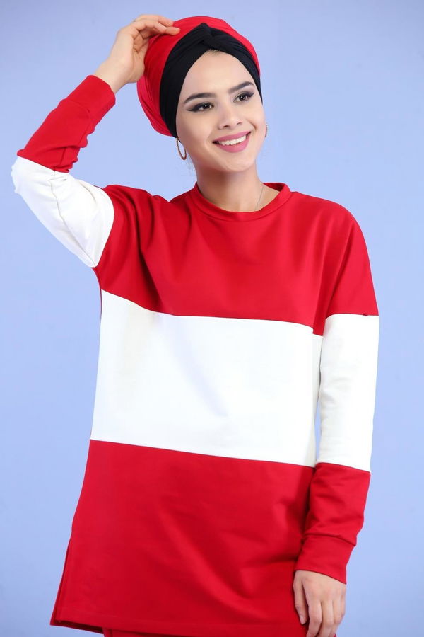 Tunik Pantolon Siyah Kırmızı - 6890