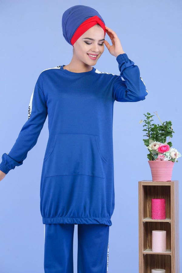 Tunik Pantolon Saks - 02 7049 Mavi - 7049