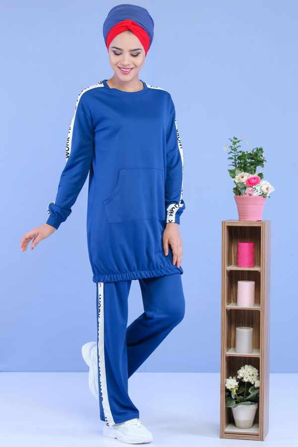 Tunik Pantolon Saks - 02 7049 Mavi - 7049