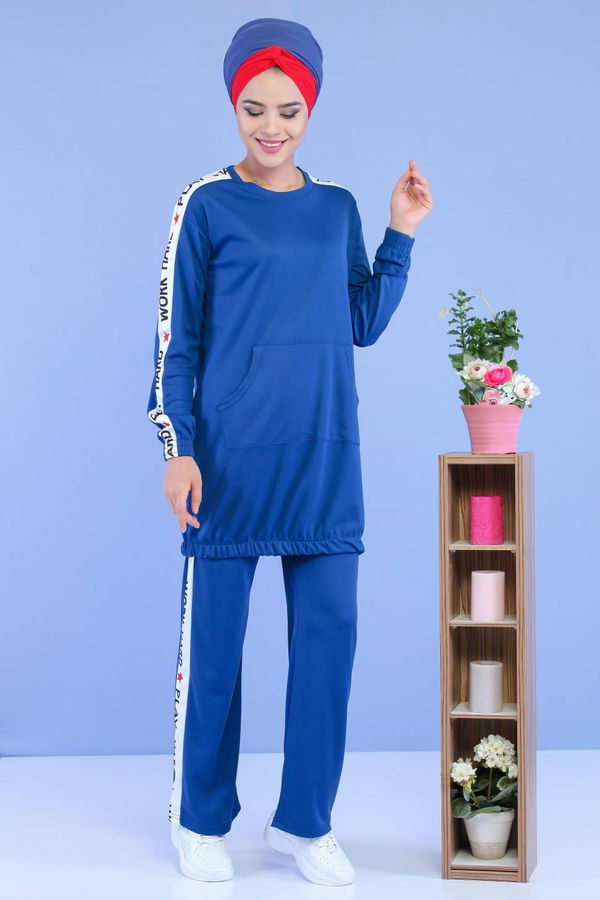 Tunik Pantolon Saks - 02 7049 Mavi - 7049
